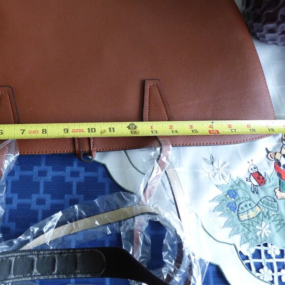 ROAMAN'S BROWN FAUX LEATHER HANDBAG TOTE ON OR OFF SHOULDER WEAR BEACH SHOPPING - Picture 6 of 8